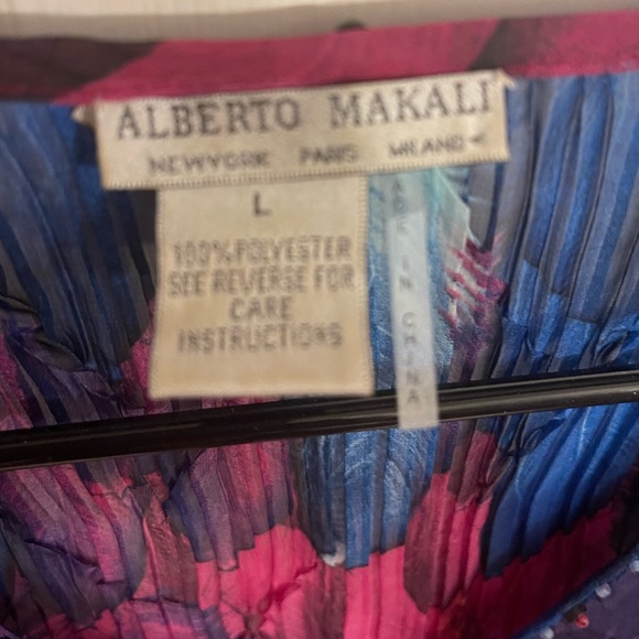 ALBERTO MAKALI - beaded, sheer, multi-color top, 3/4 sleeves - Picture 7 of 7